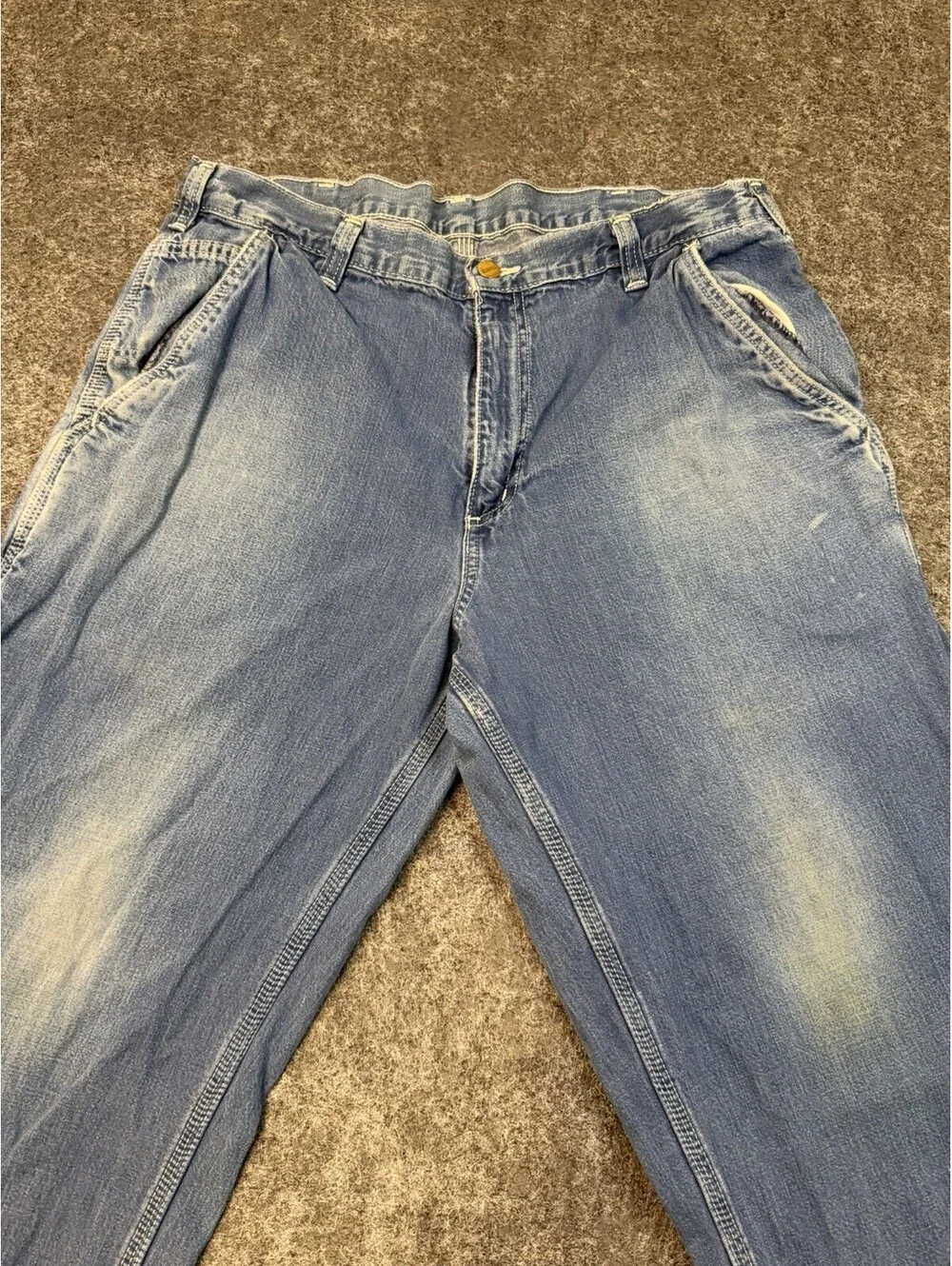 Carhartt Carpenter Jeans Mens 36x33 Light Wash Relaxed Fit Work Denim Pants